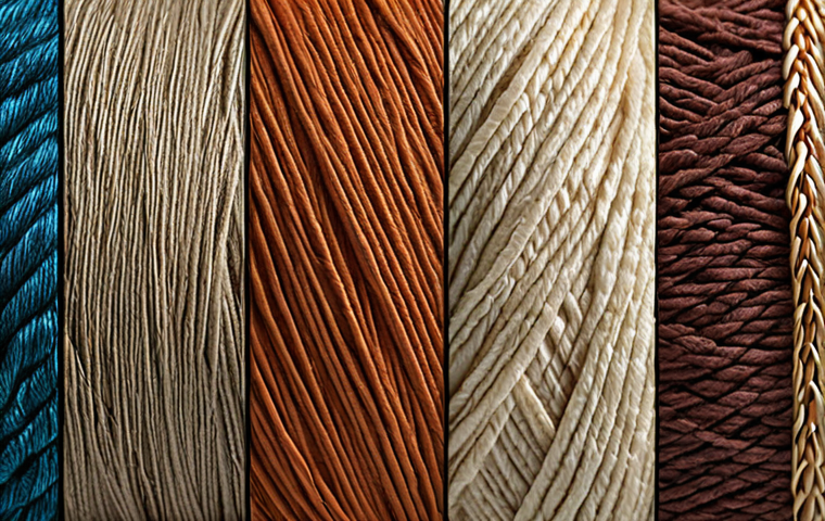 ** Close-up on various textile fibers (natural and synthetic), highlighting their unique textures and properties.
**